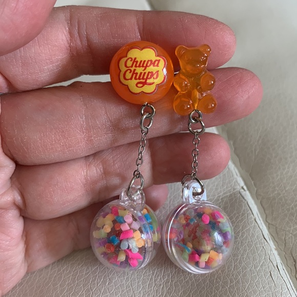 Candy drop Chupa Chups Gummy Bear confetti drop sprinkles confetti earri… - Picture 4 of 5